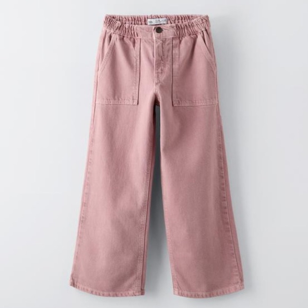 Zara Girls Pink Wide Leg Jeans